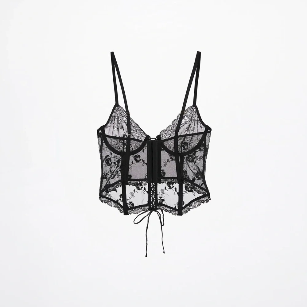 Zara Lace Underwire Corset Black✨ - Picture 4 of 7